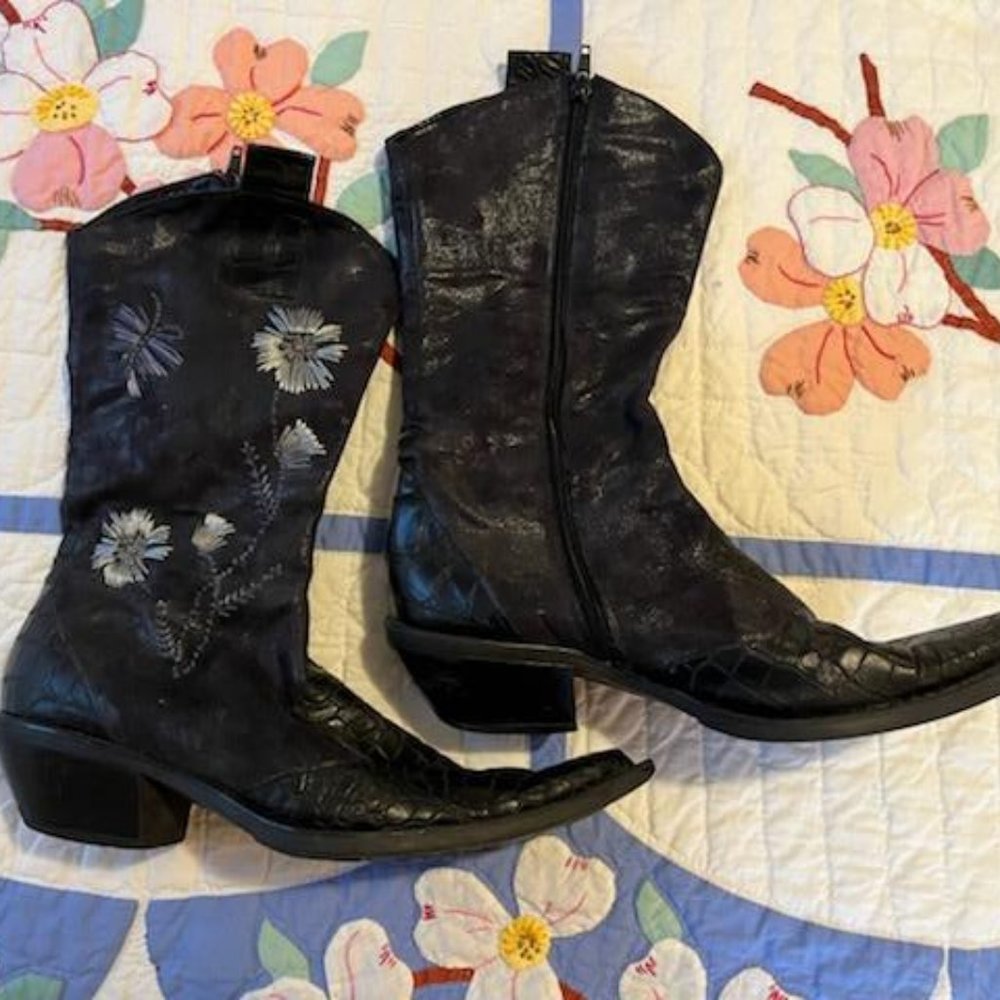Vintage, Cool, Funky, Rockabilly, Western Boots Size 7.5